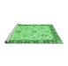 Sideview of Machine Washable Oriental Emerald Green Modern Area Rugs, wshabs2407emgrn