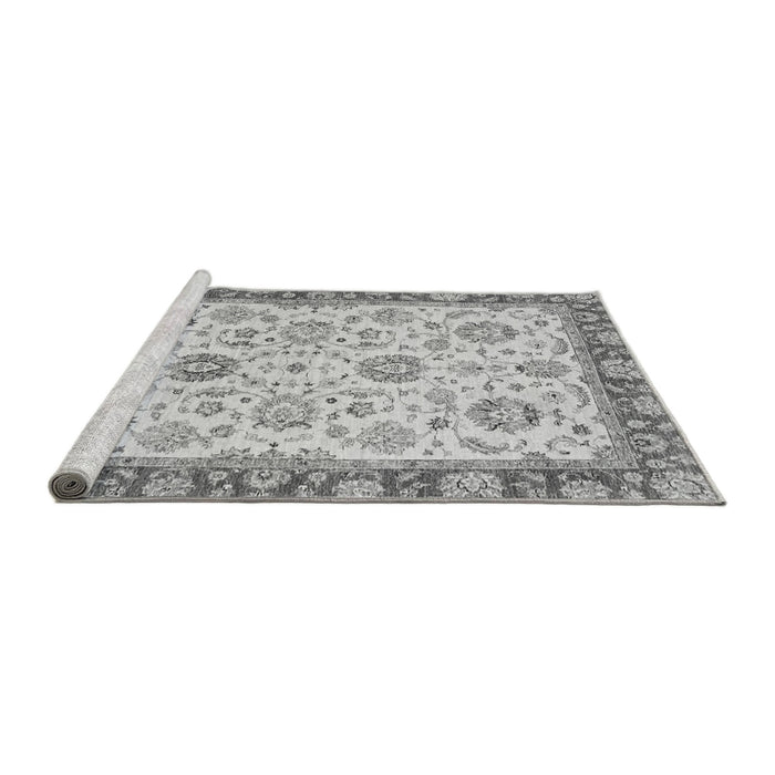 Sideview of Machine Washable Oriental Gray Modern Rug, wshabs2407gry
