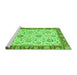 Sideview of Machine Washable Oriental Green Modern Area Rugs, wshabs2407grn