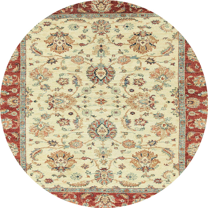 Round Machine Washable Abstract Chocolate Brown Rug, wshabs2407