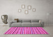Machine Washable Oriental Pink Modern Rug in a Living Room, wshabs2408pnk