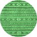 Round Oriental Emerald Green Modern Rug, abs2408emgrn