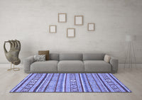 Machine Washable Oriental Blue Modern Rug, wshabs2408blu