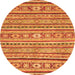 Round Oriental Orange Modern Rug, abs2408org