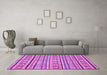 Machine Washable Oriental Purple Modern Area Rugs in a Living Room, wshabs2408pur