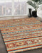 Abstract Chestnut Red Oriental Rug in Family Room, abs2408