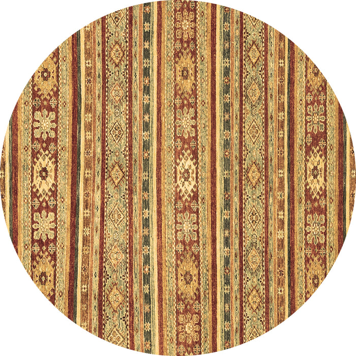 Round Machine Washable Oriental Brown Modern Rug, wshabs2408brn