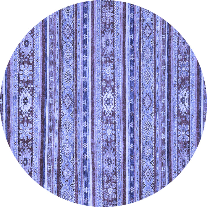 Round Oriental Blue Modern Rug, abs2408blu