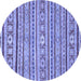 Round Oriental Blue Modern Rug, abs2408blu