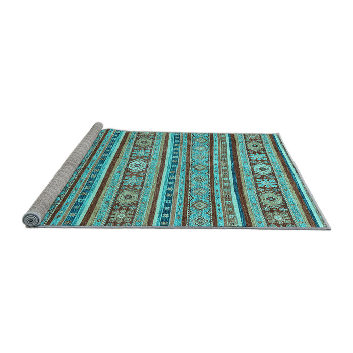 Sideview of Machine Washable Oriental Light Blue Modern Rug, wshabs2408lblu