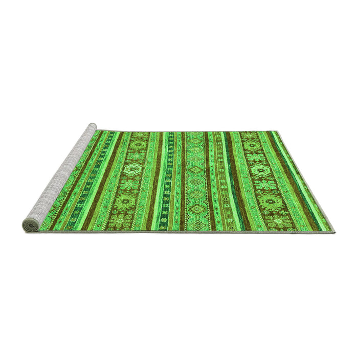 Sideview of Machine Washable Oriental Green Modern Area Rugs, wshabs2408grn