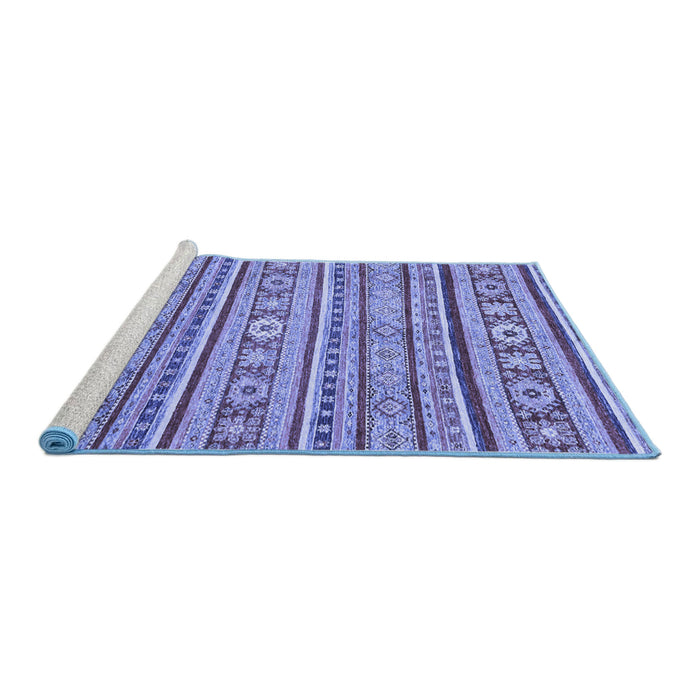 Sideview of Machine Washable Oriental Blue Modern Rug, wshabs2408blu
