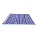 Sideview of Machine Washable Oriental Blue Modern Rug, wshabs2408blu