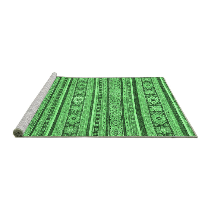Sideview of Machine Washable Oriental Emerald Green Modern Area Rugs, wshabs2408emgrn