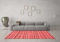 Machine Washable Oriental Red Modern Rug, wshabs2408red