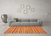 Machine Washable Oriental Orange Modern Area Rugs in a Living Room, wshabs2408org