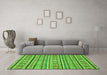Machine Washable Oriental Green Modern Area Rugs in a Living Room,, wshabs2408grn