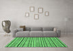Machine Washable Oriental Emerald Green Modern Area Rugs in a Living Room,, wshabs2408emgrn