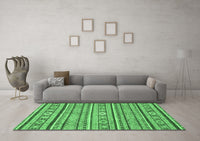 Machine Washable Oriental Emerald Green Modern Rug, wshabs2408emgrn