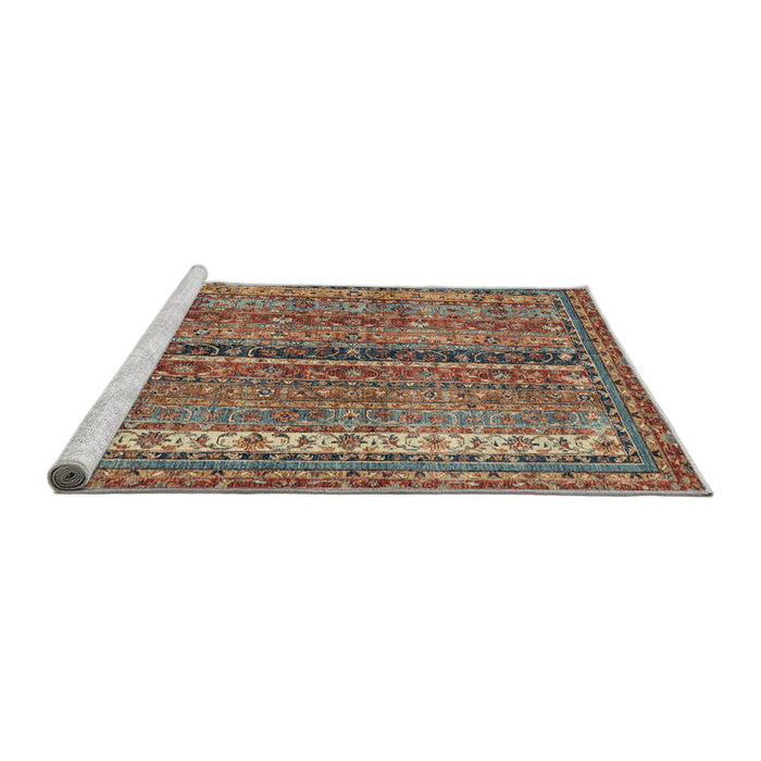 Sideview of Machine Washable Abstract Dark Sienna Brown Rug, wshabs2409