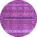 Round Oriental Purple Modern Rug, abs2409pur