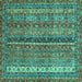 Square Oriental Turquoise Modern Rug, abs2409turq