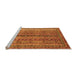 Sideview of Machine Washable Oriental Orange Modern Area Rugs, wshabs2409org