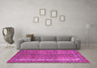 Machine Washable Oriental Pink Modern Rug in a Living Room, wshabs2409pnk