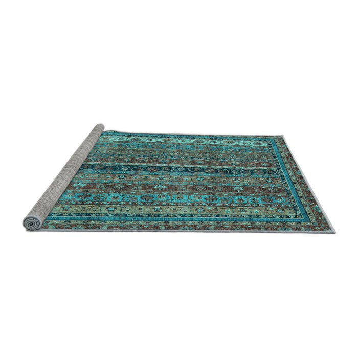 Sideview of Machine Washable Oriental Light Blue Modern Rug, wshabs2409lblu