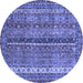 Round Oriental Blue Modern Rug, abs2409blu