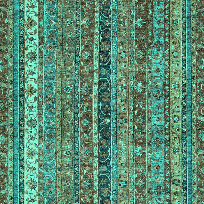 Machine Washable Oriental Turquoise Modern Area Rugs, wshabs2409turq