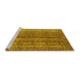 Sideview of Machine Washable Oriental Yellow Modern Rug, wshabs2409yw