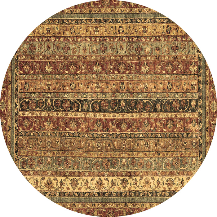 Round Oriental Brown Modern Rug, abs2409brn