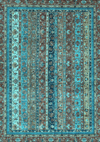 Oriental Light Blue Modern Rug, abs2409lblu