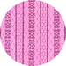 Round Solid Pink Modern Rug, abs240pnk