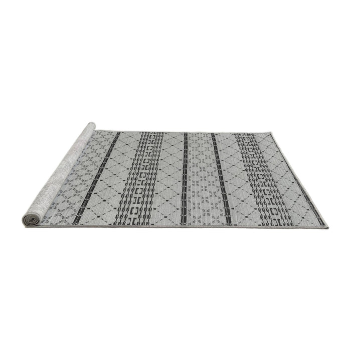 Sideview of Machine Washable Solid Gray Modern Rug, wshabs240gry