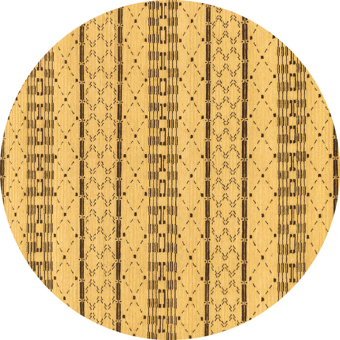 Round Solid Brown Modern Rug, abs240brn