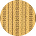 Round Solid Brown Modern Rug, abs240brn