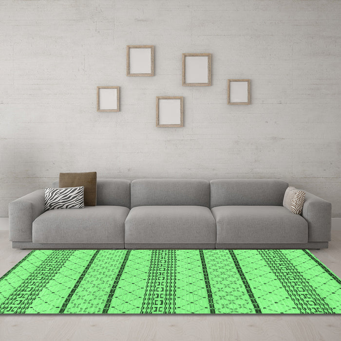 Machine Washable Solid Emerald Green Modern Area Rugs in a Living Room,, wshabs240emgrn
