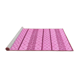 Sideview of Machine Washable Solid Pink Modern Rug, wshabs240pnk