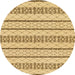 Round Machine Washable Abstract Cinnamon Brown Rug, wshabs240