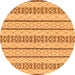 Round Solid Orange Modern Rug, abs240org