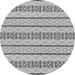 Round Solid Gray Modern Rug, abs240gry