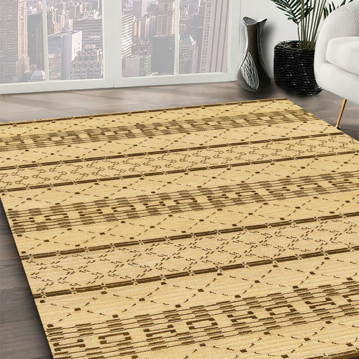 Machine Washable Abstract Cinnamon Brown Rug in a Family Room, wshabs240