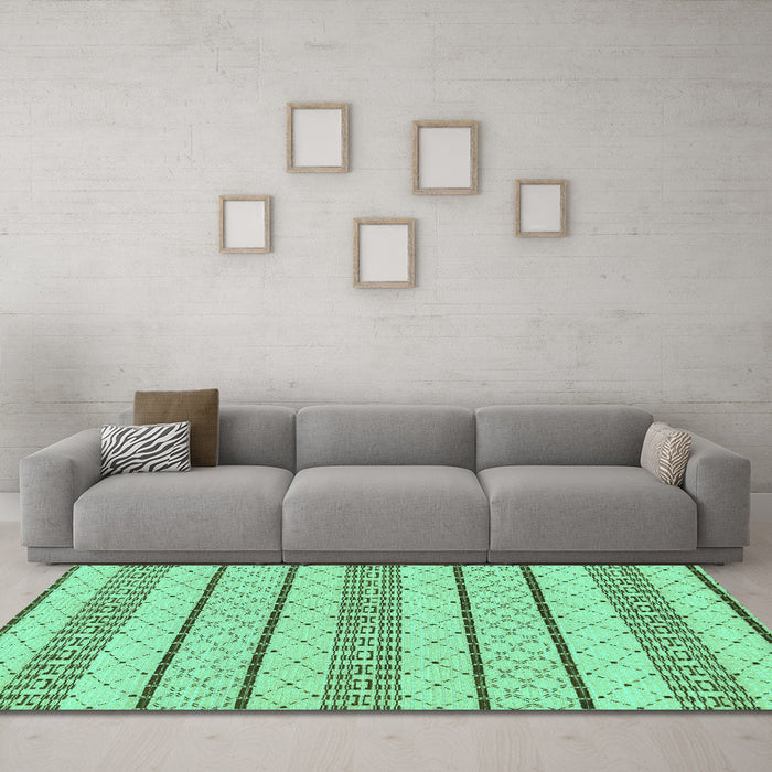 Machine Washable Solid Turquoise Modern Area Rugs in a Living Room,, wshabs240turq