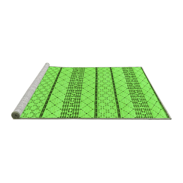Sideview of Machine Washable Solid Green Modern Area Rugs, wshabs240grn