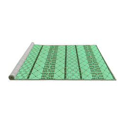 Sideview of Machine Washable Solid Turquoise Modern Area Rugs, wshabs240turq