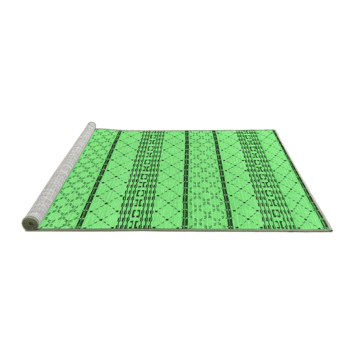 Sideview of Machine Washable Solid Emerald Green Modern Area Rugs, wshabs240emgrn