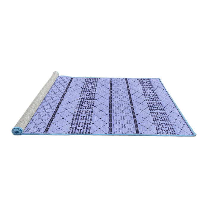 Sideview of Machine Washable Solid Blue Modern Rug, wshabs240blu