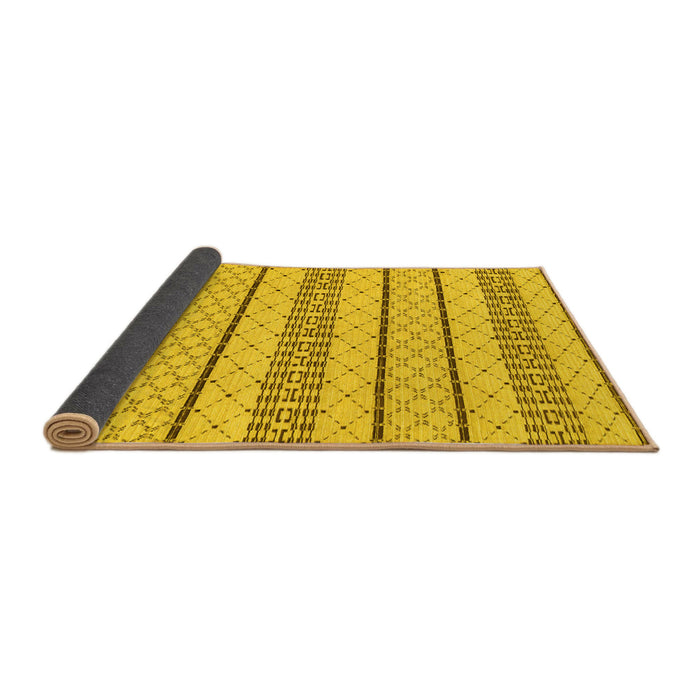Sideview of Solid Yellow Modern Rug, abs240yw